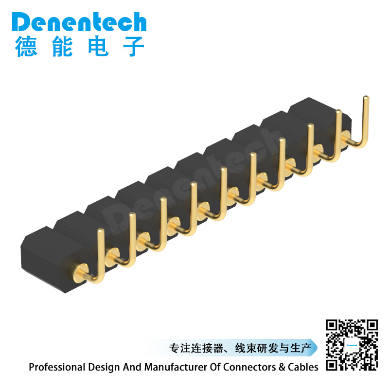 Denentech promotional product 3.0MM H4.0MM single row female right angle DIP pogo pin